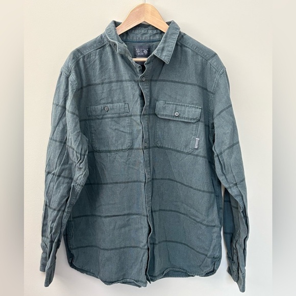 Mountain Hardwear Other - Mountain Hardwear Midweight Long Sleeve Button Up Green Stripes Size XL